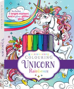 kaleidoscope colouring unicorn rainbows