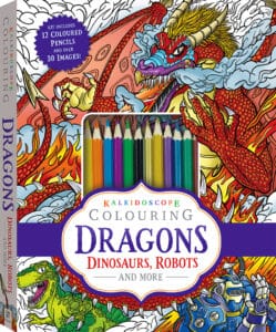 kaleidoscope colouring dragons dinosaurs robots and more